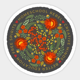 Colorful Flower Circle for Homeschool Rebels in Red, Yellow, Green Sticker